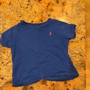 Ralph Lauren Kids Tee in Blue with Pink Logo